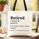 Retired Definition Canvas Tote Bag