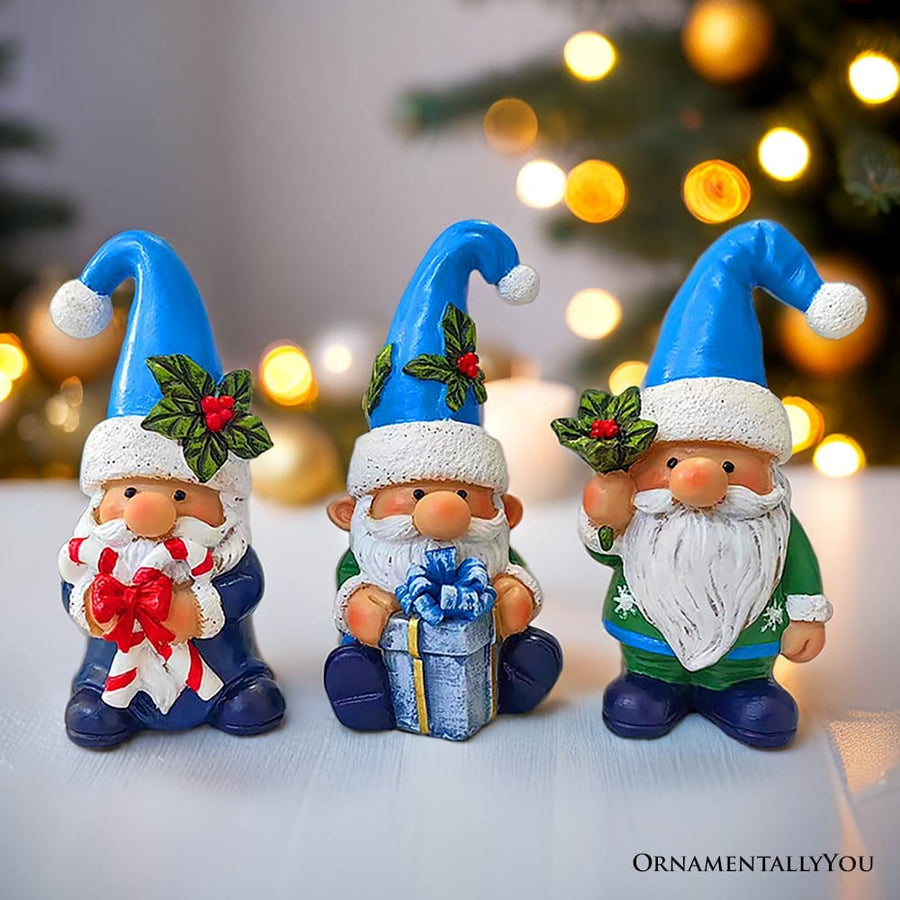 Set of Three Christmas Gnome Figurines