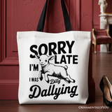 Sorry Im Late Lamb Canvas Tote Bag