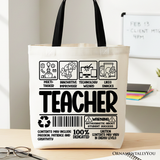 Teacher Label Canvas Tote Bag