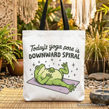 Downward Spiral Frog Canvas Tote Bag
