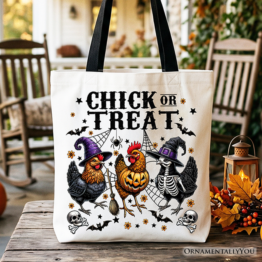 Chick Or Treat Chicken Canvas Tote Bag