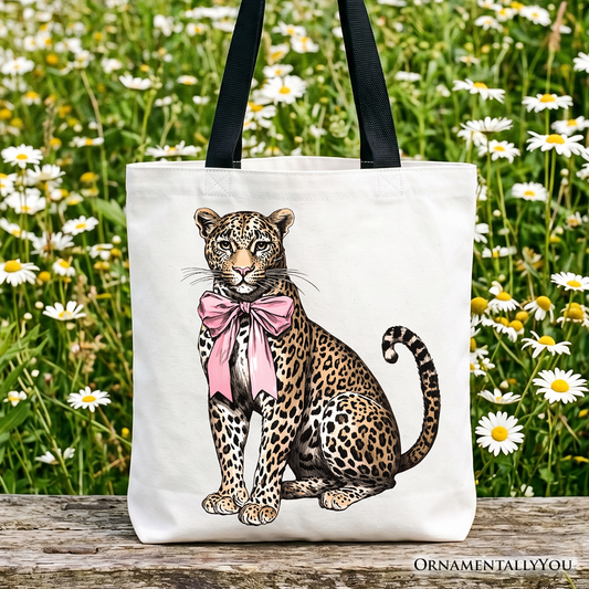 Leopard Print Canvas Tote Bag