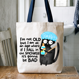 Not Old Black Cat Canvas Tote Bag