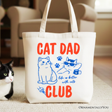 Cat Dad Club Canvas Tote Bag