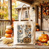 Halloween Goose Pumpkin Canvas Tote Bag