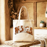 Cow Print Mama Canvas Tote Bag