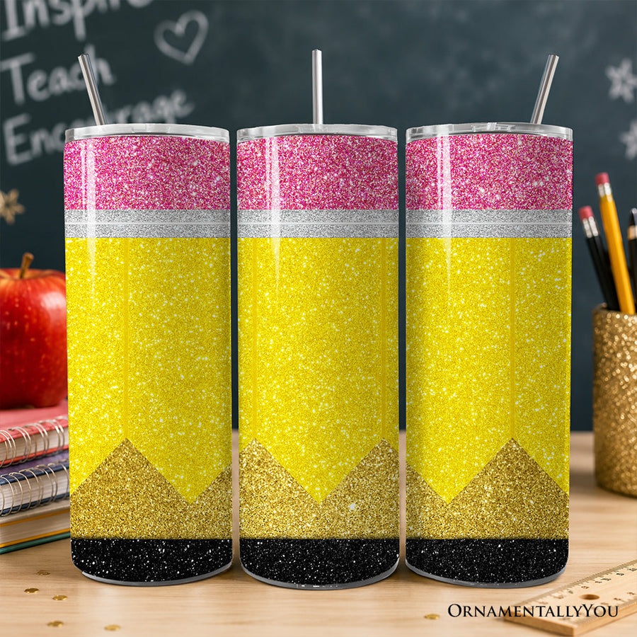 Glittered Pencil 20oz Tumbler