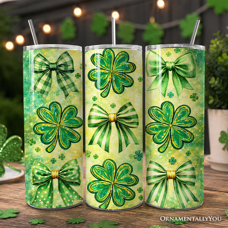 Shamrock Bow Print 20oz Tumbler
