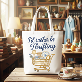 Rather Be Thrifting Canvas Tote Bag