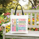 She Is Mom Canvas Tote Bag