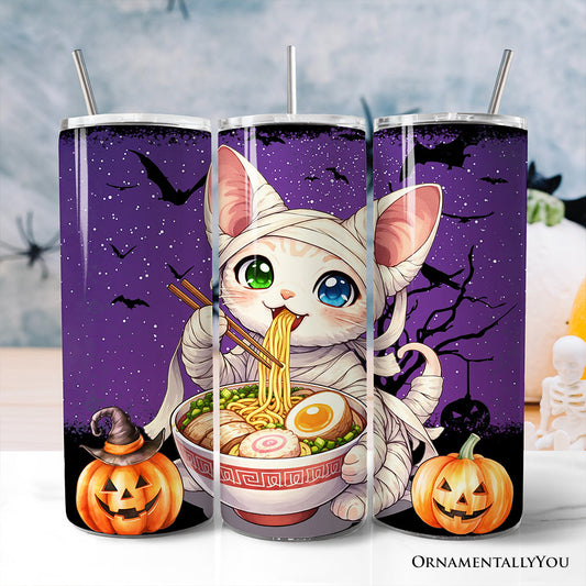 Kawaii Halloween Ramen Sphynx Cat 20oz Tumbler