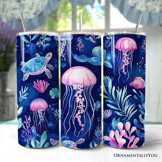 Jellyfish And Sea Turtle 20oz Tumbler
