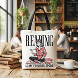 Reading Is My Favorite Sport Canvas Tote Bag