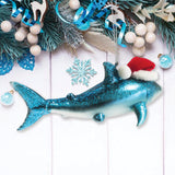 Santas Shark Glass Ornament