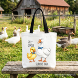 Silly Goose Serious Dad Canvas Tote Bag