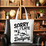 Sorry Im Late Lamb Canvas Tote Bag