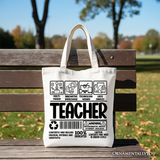 Teacher Label Canvas Tote Bag