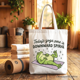 Downward Spiral Frog Canvas Tote Bag