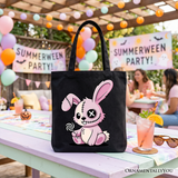 Zombie Bunny Canvas Tote Bag