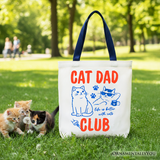 Cat Dad Club Canvas Tote Bag