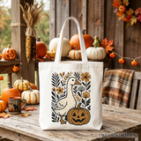 Halloween Goose Pumpkin Canvas Tote Bag
