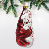Candy Cane Gnome Glass Ornament