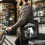UFO Raccoon Canvas Tote Bag