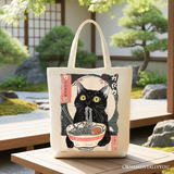 Ramen Cat Canvas Tote Bag