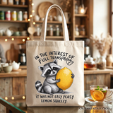 Lemon Squeezy Raccoon Tote Bag