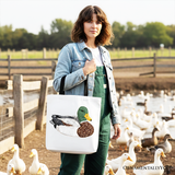 Mallard Duck Print Canvas Tote Bag