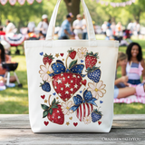 Patriotic Strawberries Tote Bag