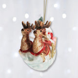 Glass Santas Sleigh Ornament