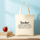 Teacher Definition Canvas Tote Bag