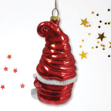 Santa Gnome Glass Ornament