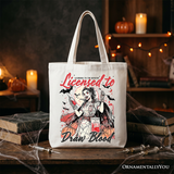 Licensed To Draw Blood Canvas Tote Bag