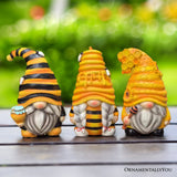 Set of Three Bee Gnome Figurines
