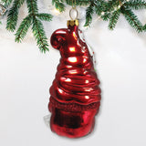 Candy Cane Gnome Glass Ornament