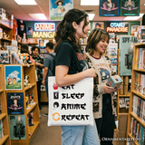 Eat Sleep Anime Repeat Tote Bag