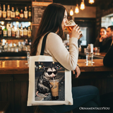 Iced Coffee Opossum Canvas Tote Bag