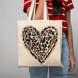 Leopard Heart Valentine Tote Bag
