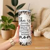 She Is Mom Leopard Print 20oz Tumbler