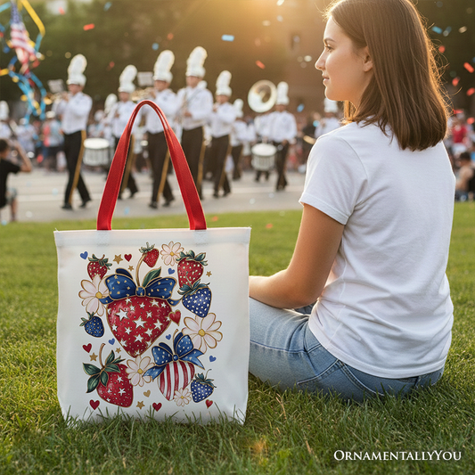 Patriotic Strawberries Tote Bag