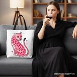 Leopard Valentine Canvas Tote Bag