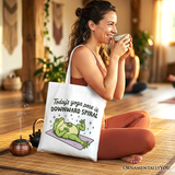 Downward Spiral Frog Canvas Tote Bag