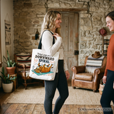 Downward Spiral Highland Cow Canvas Tote Bag