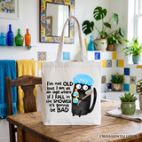 Not Old Black Cat Canvas Tote Bag