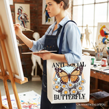 Anti Social Butterfly Canvas Tote Bag
