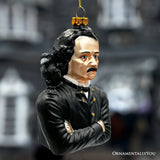 Edgar Allan Poe Glass Ornament