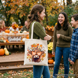 Fall Highland Cow Canvas Tote Bag